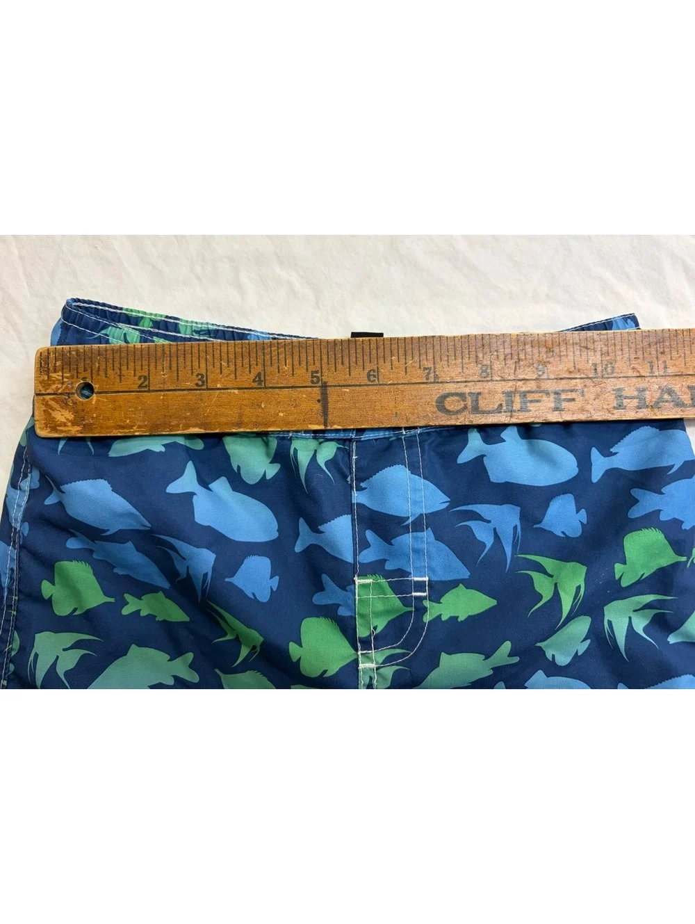 iXtreme Boys 3T Swim Trunks Blue Green Fish Print Mesh Lined Board Shorts